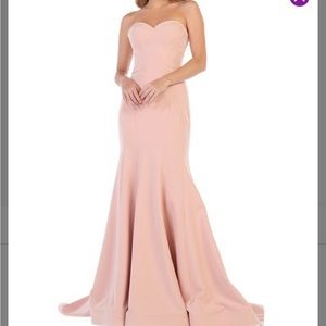 Blush pink gown, long train, comes with shawl.  Never worn.